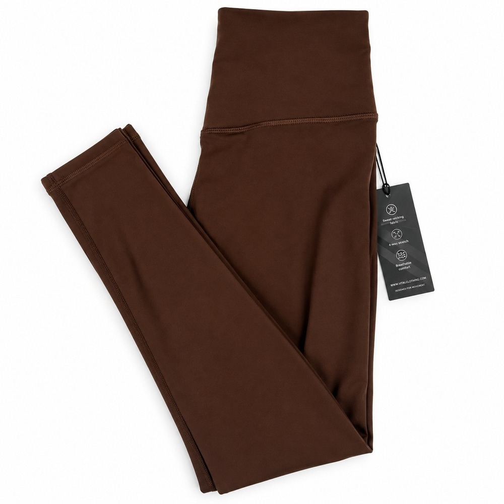 Kyodan Compression Leggings Womens XS Brown 4-Way Stretch Breathable NWT